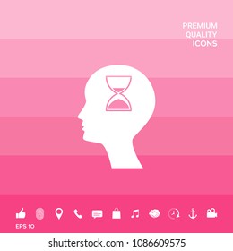 Man silhouette with hourglass