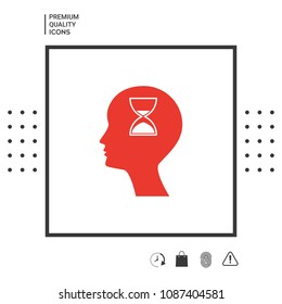 Man silhouette with hourglass