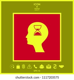 Man silhouette with hourglass