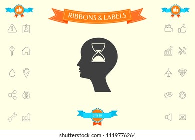 Man silhouette with hourglass