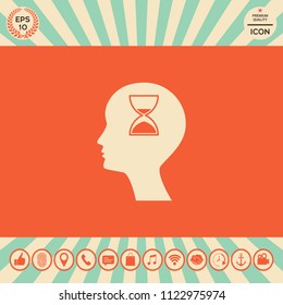 Man silhouette with hourglass