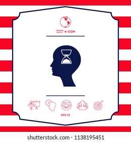 Man silhouette with hourglass