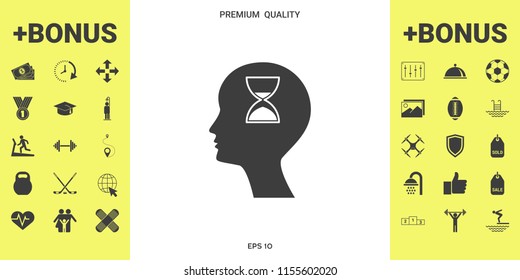 Man silhouette with hourglass