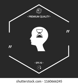 Man silhouette with hourglass