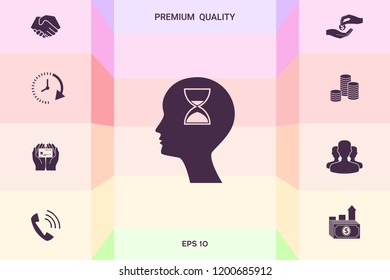 Man silhouette with hourglass