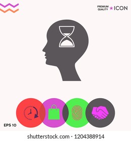 Man silhouette with hourglass