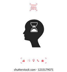 Man silhouette with hourglass