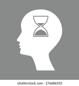 Man silhouette with hourglass