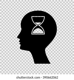 Man silhouette with hourglass