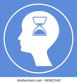 Man silhouette with hourglass