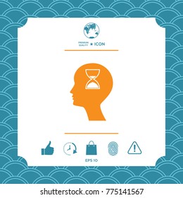 Man silhouette with hourglass