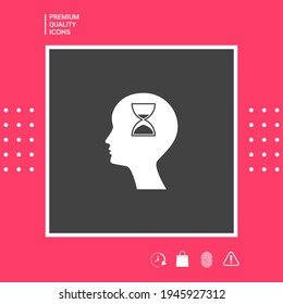 Man silhouette with hourglass, elements for your design
