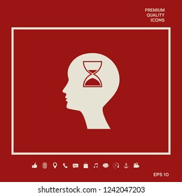 Man silhouette with hourglass. Graphic elements for your design