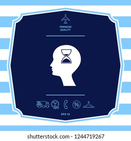 Man silhouette with hourglass. Graphic elements for your design