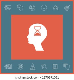 Man silhouette with hourglass. Graphic elements for your design