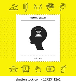 Man silhouette with hourglass. Graphic elements for your design