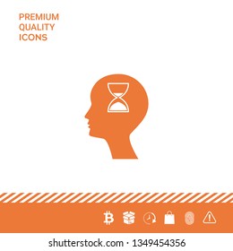 Man silhouette with hourglass. Graphic elements for your design