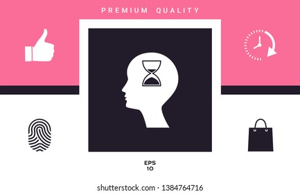 Man silhouette with hourglass. Graphic elements for your design