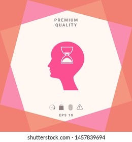 Man silhouette with hourglass. Graphic elements for your design