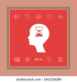 Man silhouette with hourglass. Graphic elements for your design