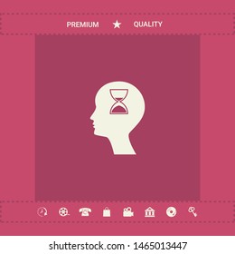 Man silhouette with hourglass. Graphic elements for your design