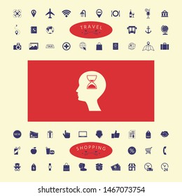 Man silhouette with hourglass. Graphic elements for your design