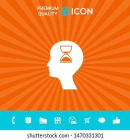 Man silhouette with hourglass. Graphic elements for your design
