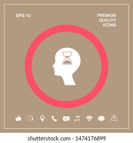 Man silhouette with hourglass. Graphic elements for your design