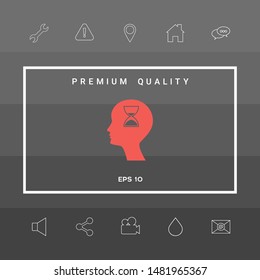 Man silhouette with hourglass. Graphic elements for your design