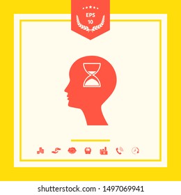 Man silhouette with hourglass. Graphic elements for your design