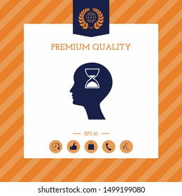 Man silhouette with hourglass. Graphic elements for your design