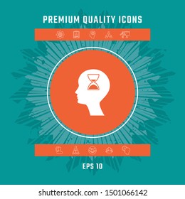 Man silhouette with hourglass. Graphic elements for your design