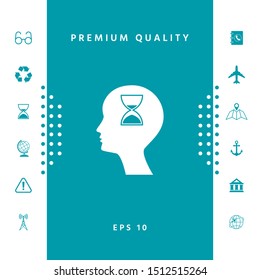 Man silhouette with hourglass. Graphic elements for your design