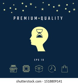 Man silhouette with hourglass. Graphic elements for your design
