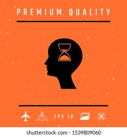 Man silhouette with hourglass. Graphic elements for your design