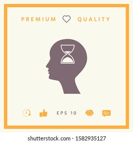 Man silhouette with hourglass. Graphic elements for your design