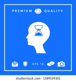 Man silhouette with hourglass. Graphic elements for your design