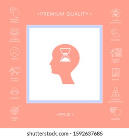 Man silhouette with hourglass. Graphic elements for your design