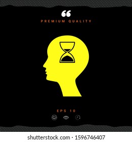 Man silhouette with hourglass. Graphic elements for your design