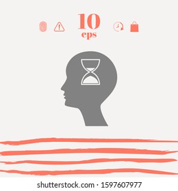 Man silhouette with hourglass. Graphic elements for your design