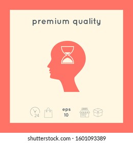 Man silhouette with hourglass. Graphic elements for your design