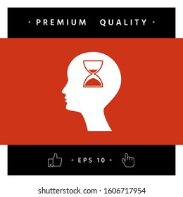 Man silhouette with hourglass. Graphic elements for your design