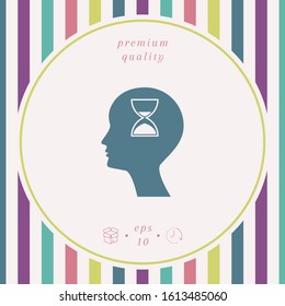 Man silhouette with hourglass. Graphic elements for your design
