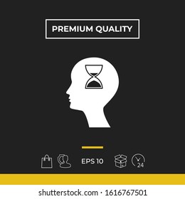Man silhouette with hourglass. Graphic elements for your design