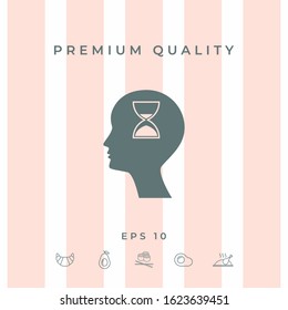 Man silhouette with hourglass. Graphic elements for your design