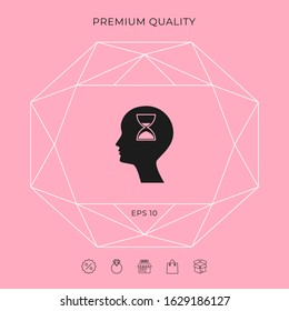 Man silhouette with hourglass. Graphic elements for your design
