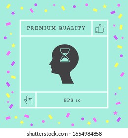 Man silhouette with hourglass. Graphic elements for your design