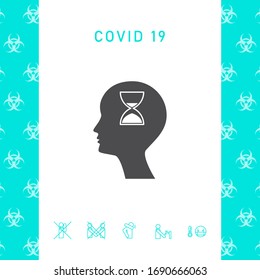 Man silhouette with hourglass. Graphic elements for your design