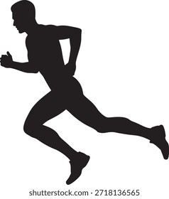 a man silhouette ,human ,running 