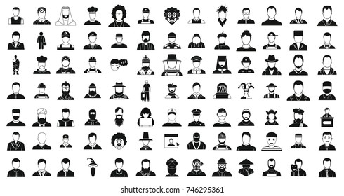 Man silhouette icon set. Simple set of man silhouette vector icons for web design isolated on white background